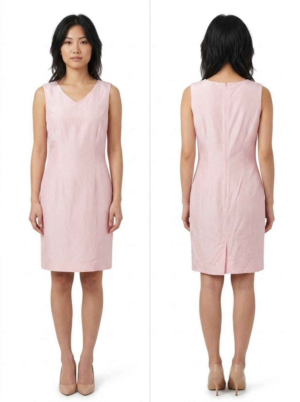 Vintage Travis Ayers 100% Silk Sheath Knee Length Lined Dress Women Size 4P